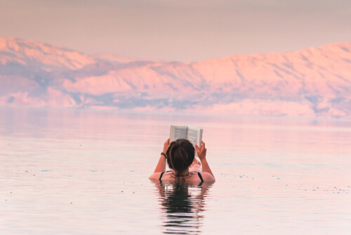 floating in the Dead Sea